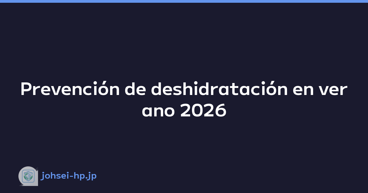 Prevención de deshidratación en verano 2026
